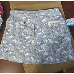 NWT GGblue brand animal print blue/white golf/tennis Skort in XS